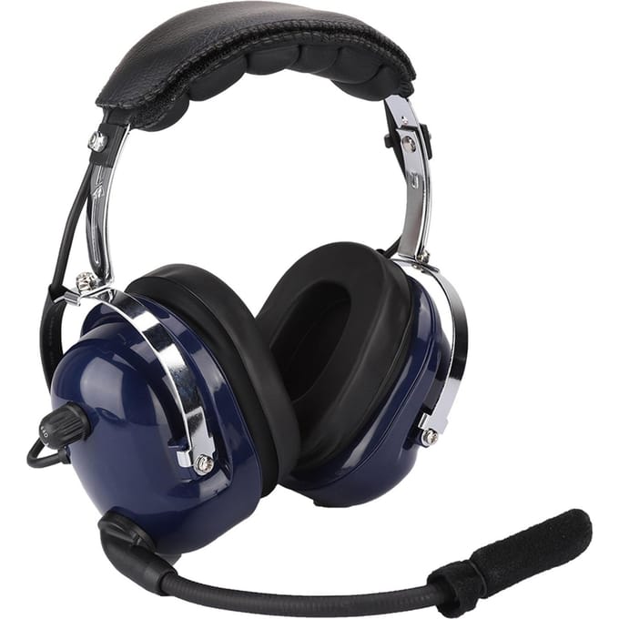 Algemene Luchtvaart Headset, Dubbele Stekker Pilotenkoptelefoon, 3.5mm Geluidsreductie Headset voor Piloten wit
