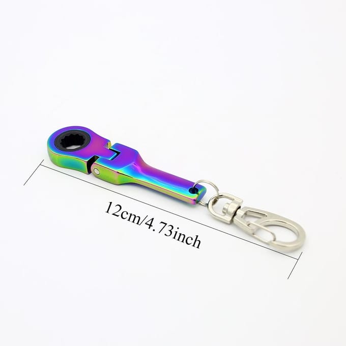 Tuning Sleutelhangers Auto Tuning Onderdelen 10mm Ratelsleutel Sleutelhanger Sleutelhanger Sleutelring zilver