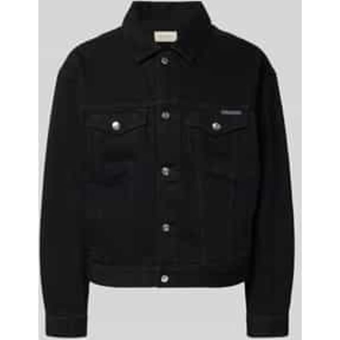 Jeansjack met borstzakken en Labeldetail