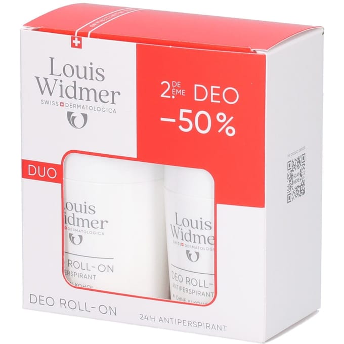 Louis Widmer Deo Roll-On Antiperspirant - 2 x 50 ml PROMO - met parfum