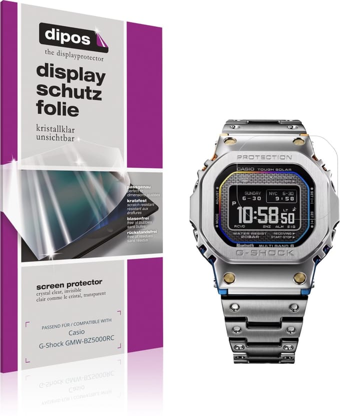 dipos – 6x Beschermfolie geschikt voor Casio G-Shock GMW-BZ5000RC | Krasbestendige & heldere Screenprotector Ultra-Thin