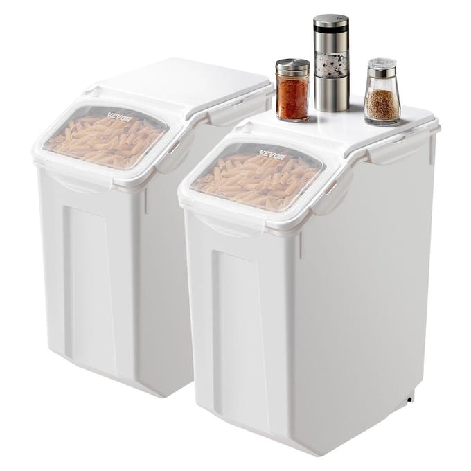 4,5 Gal/20 L x 2 Grote Bewaarcontainer voor Ingrediënten Luchtdichte Keuken Bloemvat