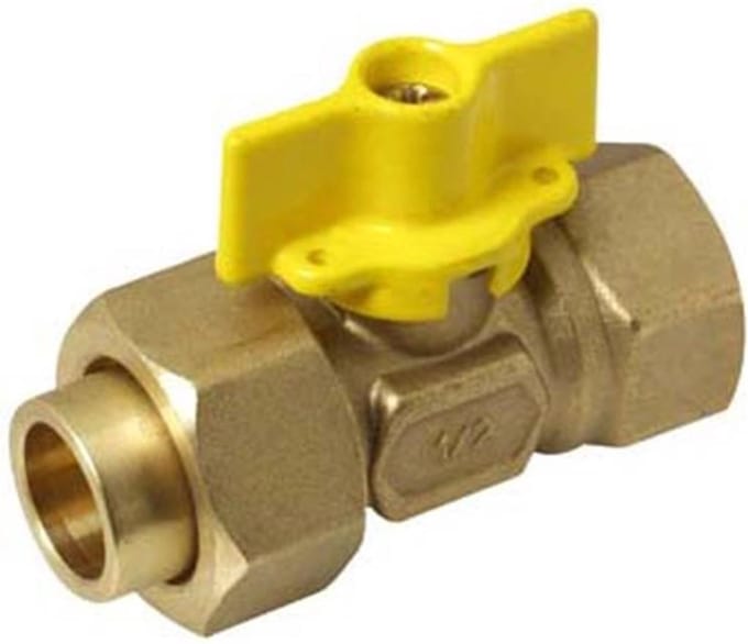 Plieger gaskogelkraan messing binnendraad x koppeling capillair 1/2"x15mm