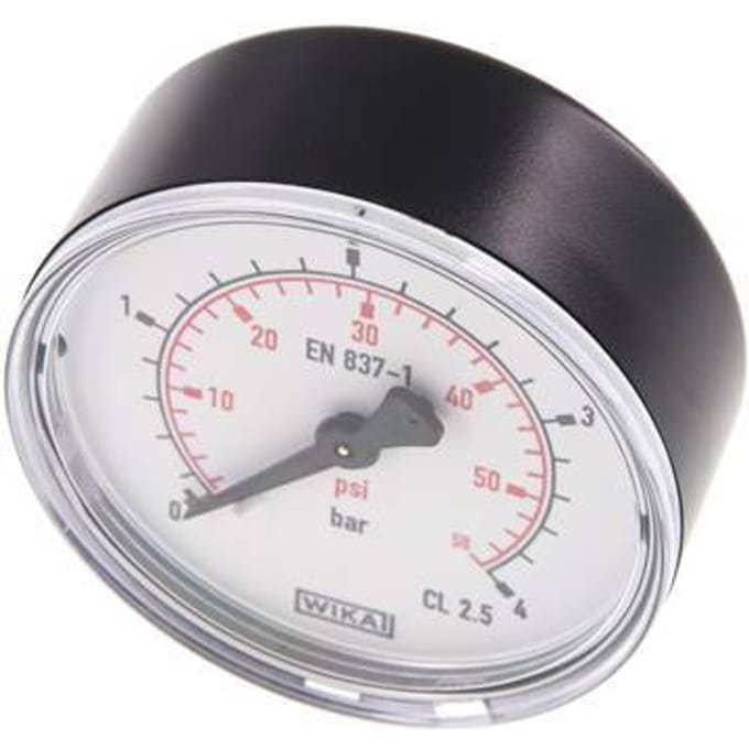 0..4 Bar Manometer Achteraansluiting Kunststof/Messing 63 mm Klasse 2.5