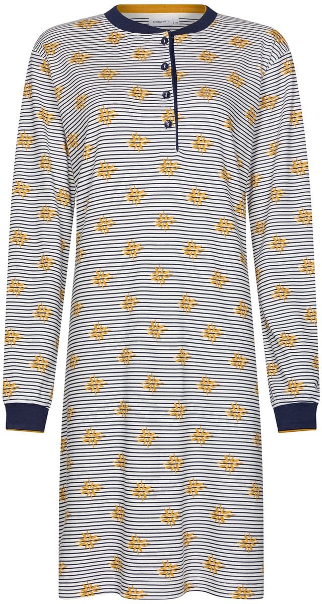 Pastunette - Moonlite - Nachthemd - Katoen - Wit/Blauw - Maat 54