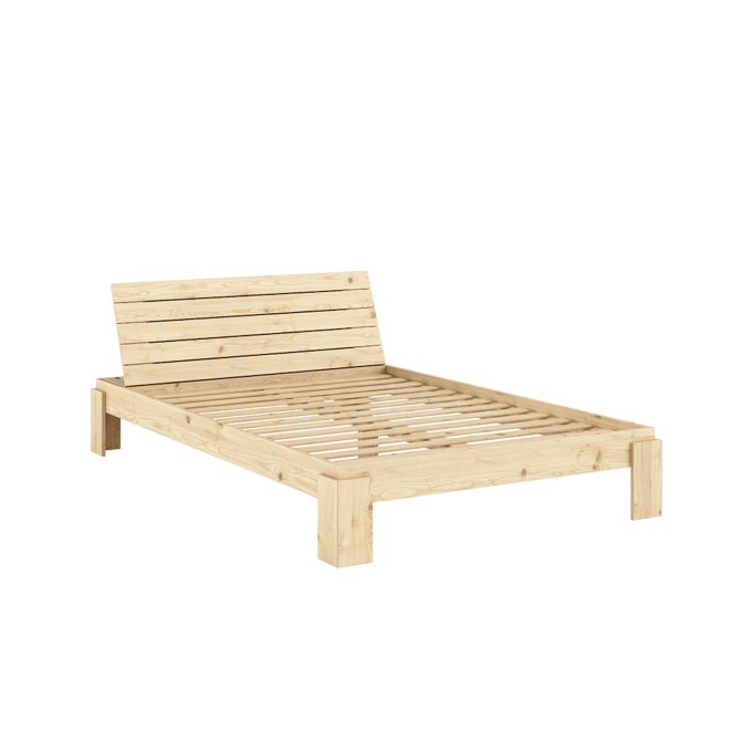 Karup Layers Bed Bench Clear - 101 clear lacquered - met hoofdeinde - 140 x 200 cm