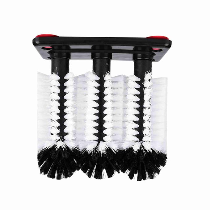 3 Borstels Bar Glazen Wasmachine voor Spoelbak met Zuignapvoet black
