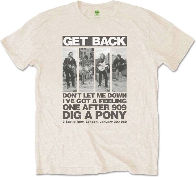 The Beatles - Rooftop Panels Heren T-shirt - M - Creme