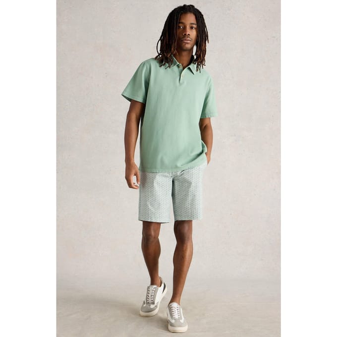 White Stuff Geo Printed Chino Short Blue Print Maat: W36 REGULAR | Korte Broeken Outlet | Heren | Blauw