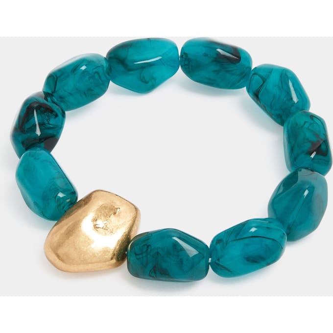 Yours Blauwgouden Opvallende Kralenarmbandsize One Size