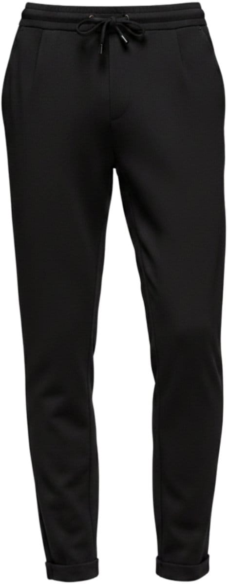 OMBRE Broek - Regular Fit - Viscose - Effen Zwart M