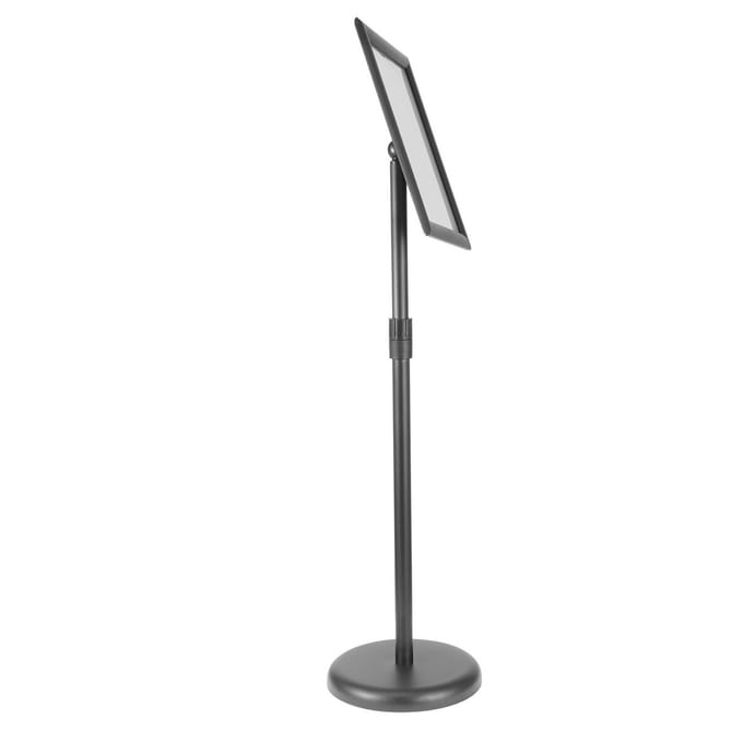 Support de panneau sur pied, Support de présentation pour affiche 8,5 x 11 pouces réglable verticalement et horizontalement, Support de panneau sur pied robuste avec base ronde pour