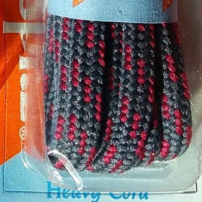 4.5 mm x 150 cm - Rond Antraciet / Rood - Schoenveter - Rond Dik