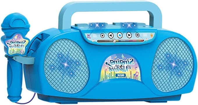 Kinder Microfoon - Karaoke machine - Muziek maken - Met lichteffecten - 30 cm - Zwart