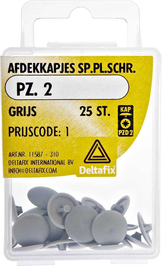 Deltafix afdekkap spaanplaatschroef kruiskop grijs pzd-2 25 st.