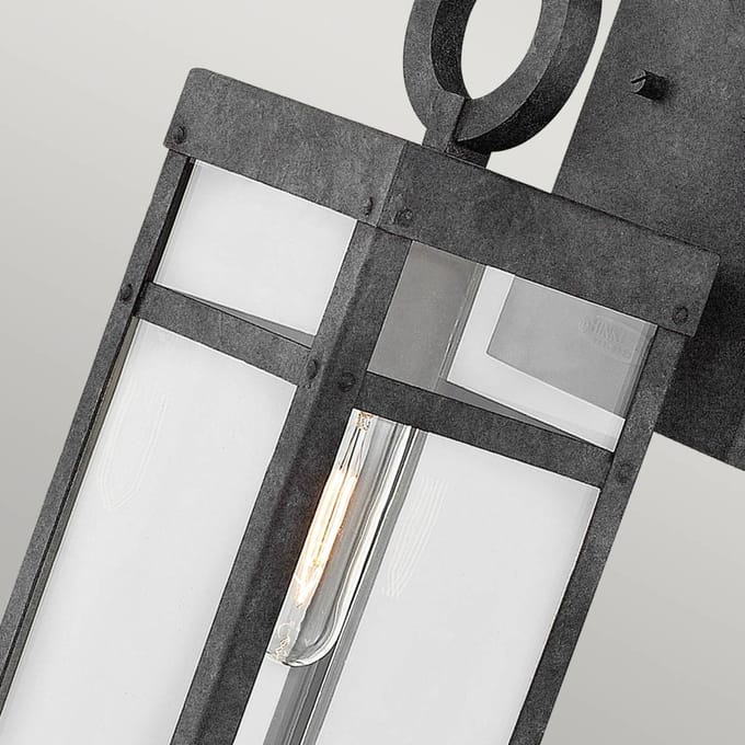 Hinkley LED Wand Buitenlamp Porter | 1X E27 Max 60W | IP44 | Dimbaar | Aged Zinc