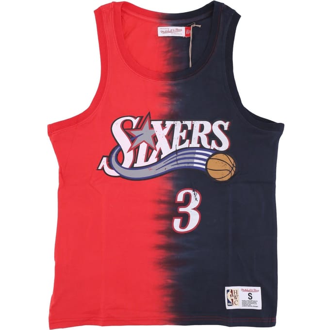 NBA Verticale Tie Dye-tanktop voor heren Hardwood Classics nr. 3 Allen Iverson Phi76e