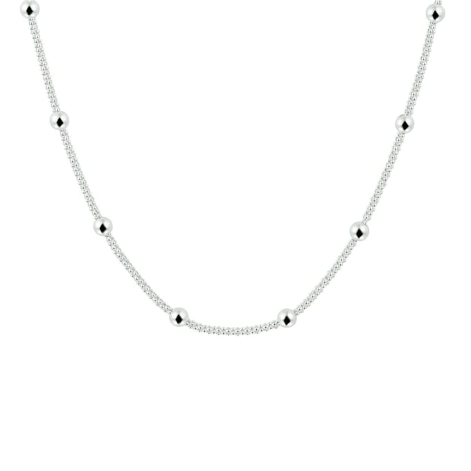 Glams Ketting Bolletjes 3,0 mm 42 + 3 cm - Zilver