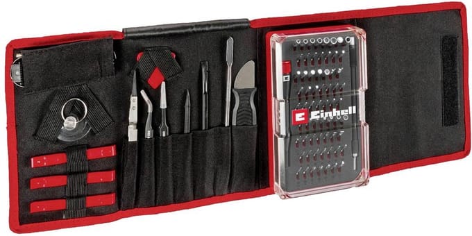 Einhell 115050 115050 Bitset 84-delig Kruiskop Phillips, Plat, Inbus, T-profiel Incl. bithouder en schroevendraaier