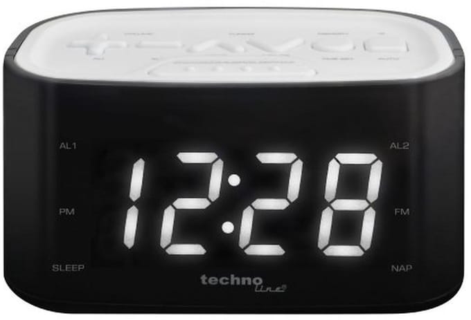 LED Alarm Clock Radio with Play Controller Design - White