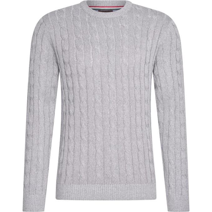 Cappuccino Italia - Heren Trui Adria Kabel - Grijs - Maat L