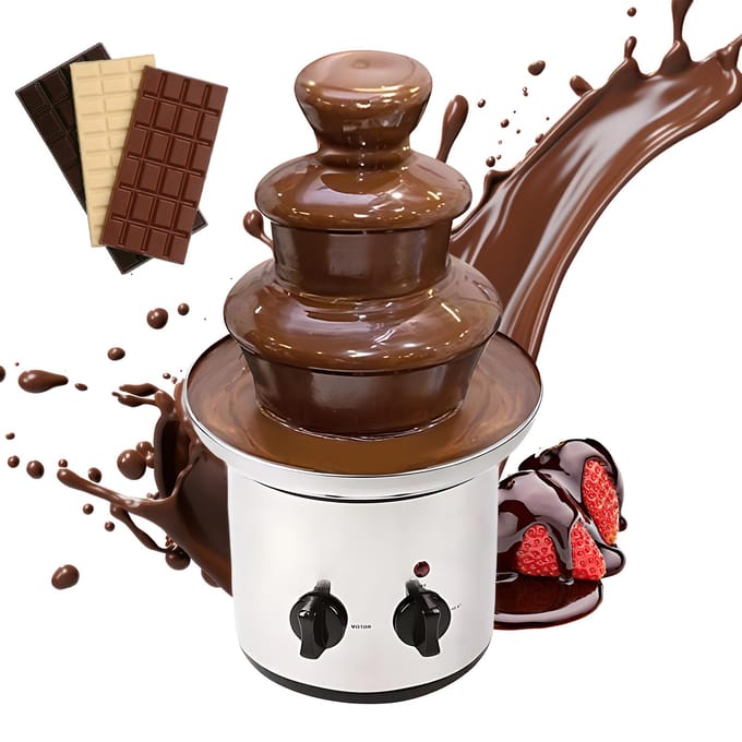 3-laags elektrische chocoladefonteinmachine met dienblad Automatische temperatuurregeling Voedselkwaliteit Niet EU plug gray