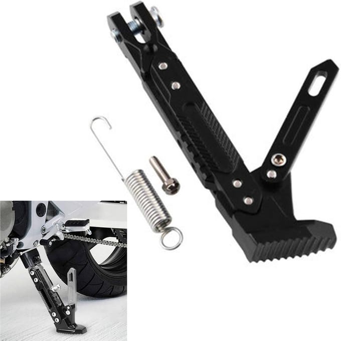 Béquille de moto, protection contre les chutes, support latéral en alliage CNC black