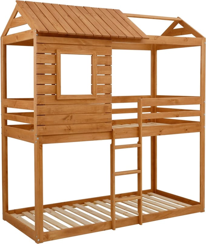 Deer-Bunkbed - House - Bruin Grenen