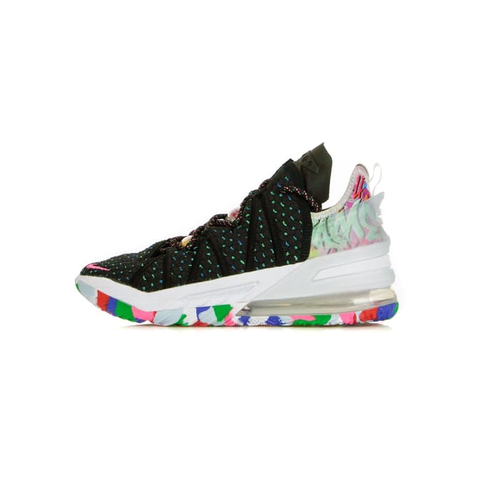 Lebron Xviii Hoge herenschoen Zwart/roze Blast/multicolor