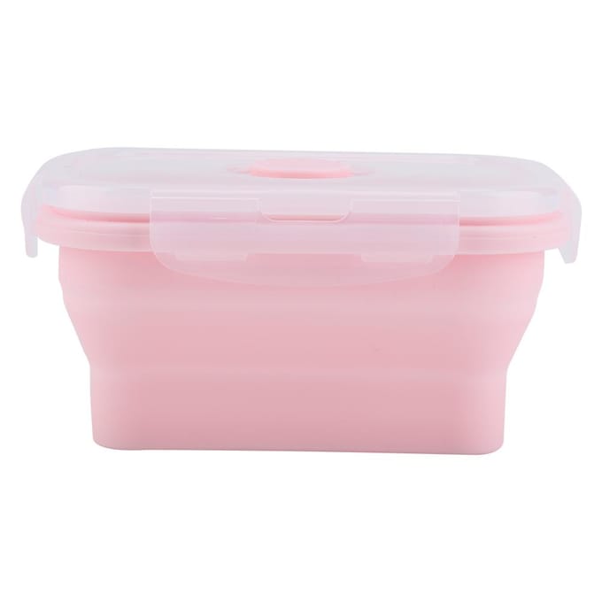 Draagbare Siliconen Lunchbox Opvouwbaar Magnetronbestendig Lunchtrommel Voedselcontainer 500ml