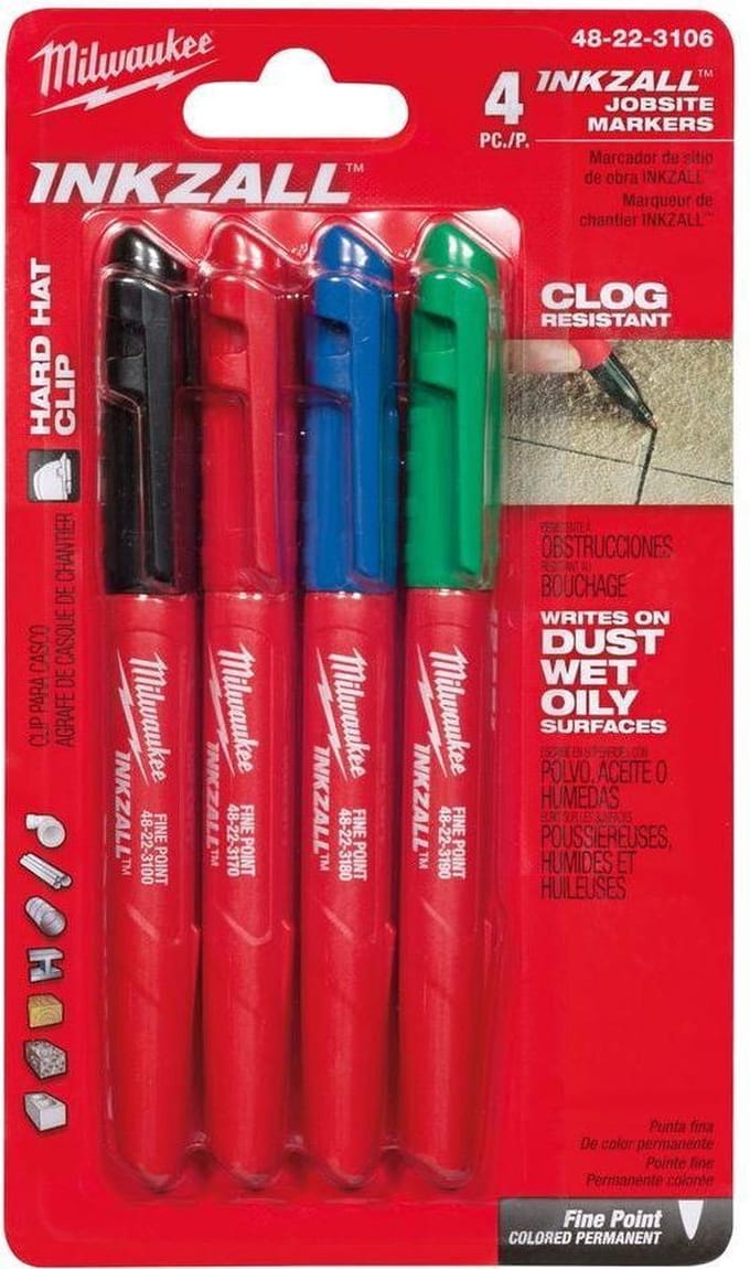 Milwaukee 48223106 4 delige permanente marker set