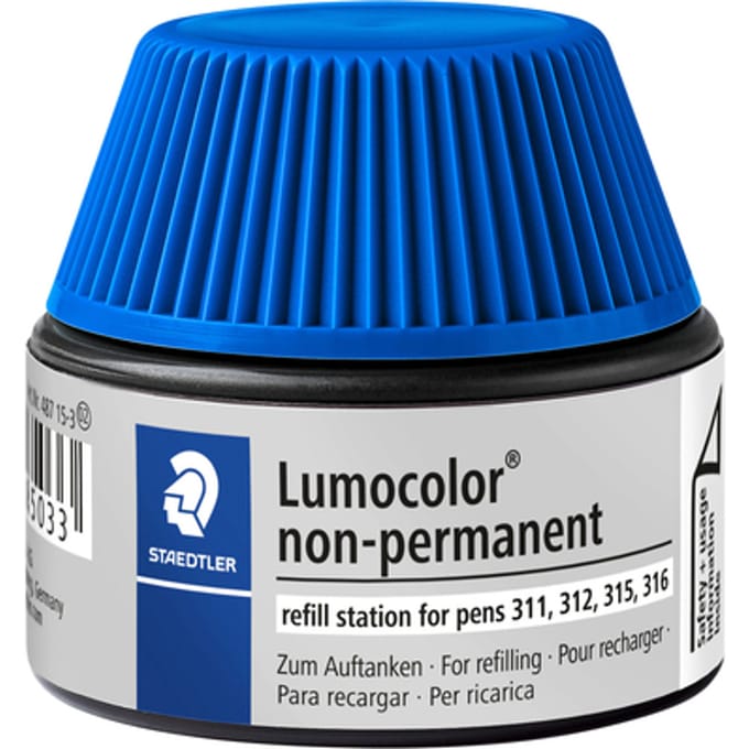 Viltstiftvulling Staedtler Lumocolor non-permanent 15ml blauw