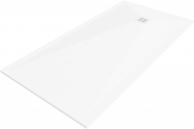 Mexen Stone+ rechthoekige composiet douchebak 180 x 80 , wit, wit afdekplaat - 44108018-W