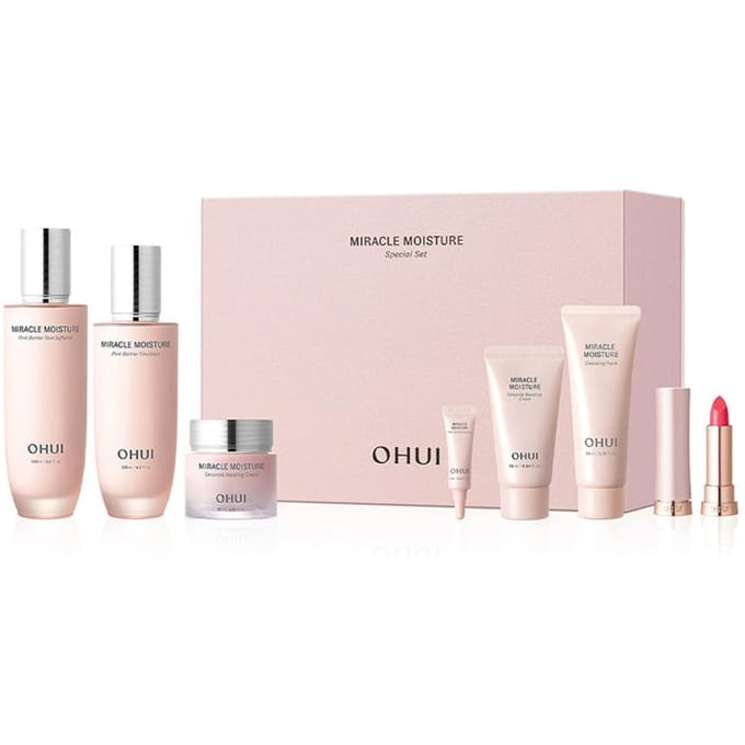 OHUI Miracle Moisture Pink Barrier 3-Staps Speciale Huidverzorgingsset white