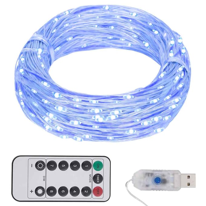 vidaXL - Lichtslinger - met - 300 - LED's - 30 - m - blauw