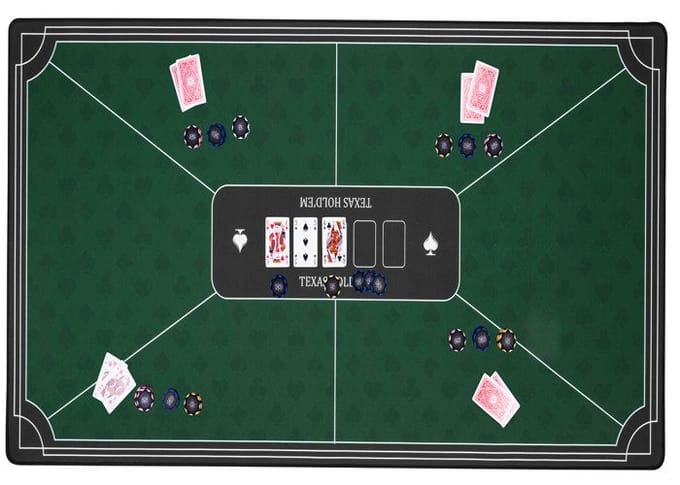 Pokerkleed Groen 120x60 cm - Polyester & Rubber - Glad Speeloppervlak - Poker & Dobbel Accessoire - Engelhart