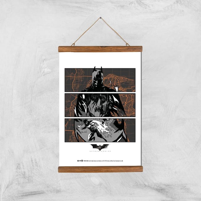 Batman Begins Poster Giclee Art Print - A3 - Wooden Hanger