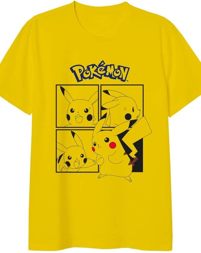 T-shirt - Pokemon - Pikachu - Geel - Large