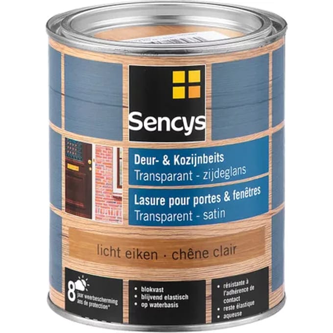 Sencys Beits Ramen En Deuren Semi-transparant Zijdeglans Lichte Eiken 0,75l