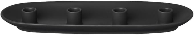 Vela Kandelaar Black Ovaal | Zwart | Stoneware