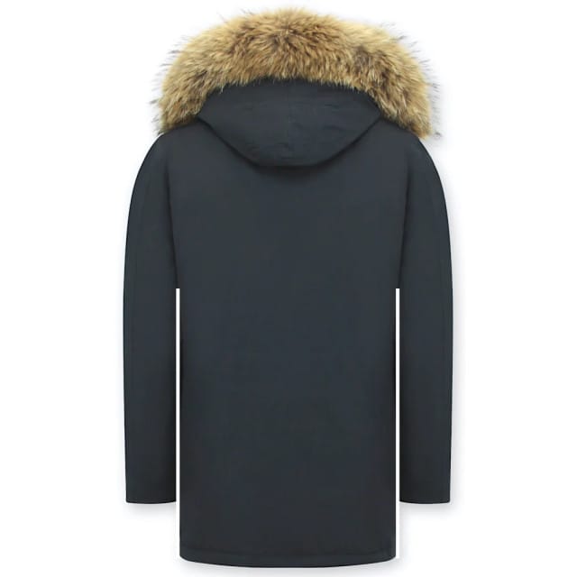 Enos Parka winterjas met grote echte bontkraag