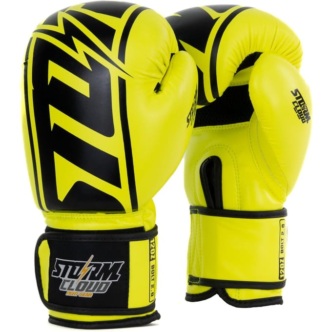 StormCloud Bolt 2.0 - Bokshandschoenen - Neon Limoen - 14oz - Premium Synthetisch Leer