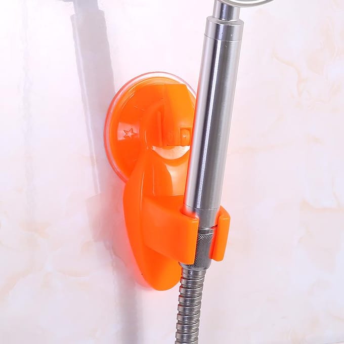 Support de fixation pour pommeau de douche, buse réglable sans perforation, robinet à ventouse solide, support fixe, accessoires de salle de bain rose