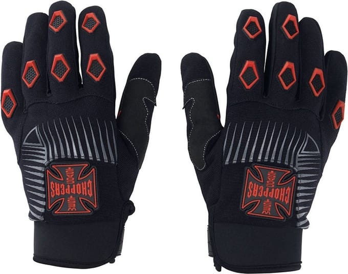 WCC West Coast Choppers -handschoenen Por Vida Zwart/Rood