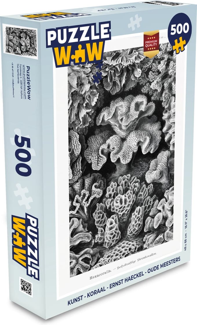 Puzzel Kunst - Koraal - Ernst Haeckel - Oude meesters - Natuur - Legpuzzel - Puzzel 500 stukjes