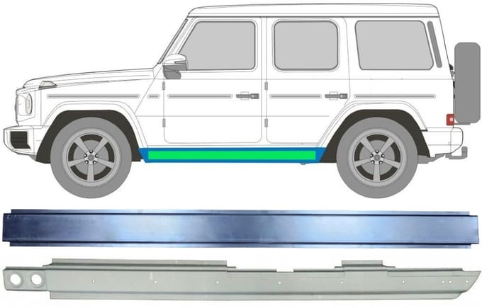 Frontruderamme voor Mercedes G-Class W460 W461 W463 1979-2017 / Links / Set