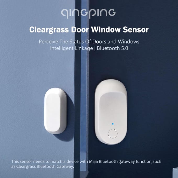 Xiaomi Qingping Deur Raam Sensor Bluetooth 5.0 MESH Connect Veiligheid Inbraakalarm Detector Werkt voor Mihome App white