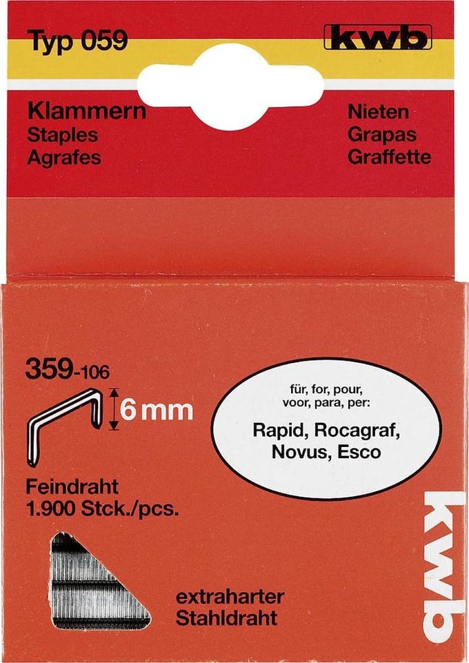 KWB Nieten Hard Type 059C - 6 mm - 1800 Stuks