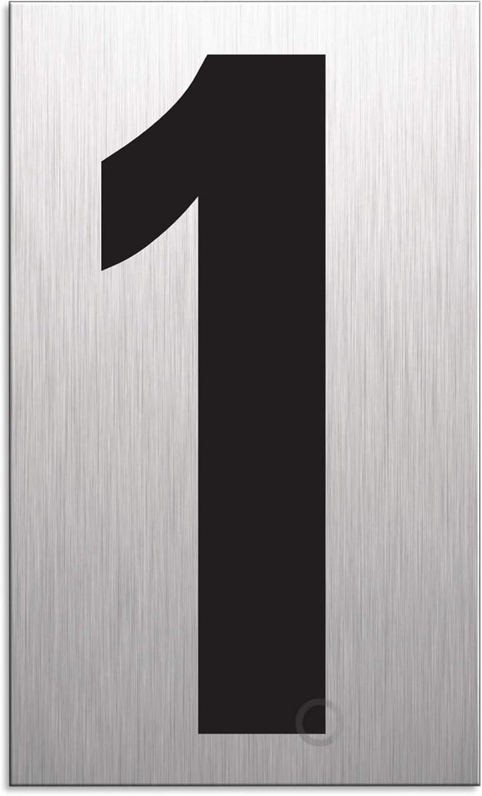 Huisnummer Zelfklevend RVS Look Aluminium Rechthoekig 100x60mm