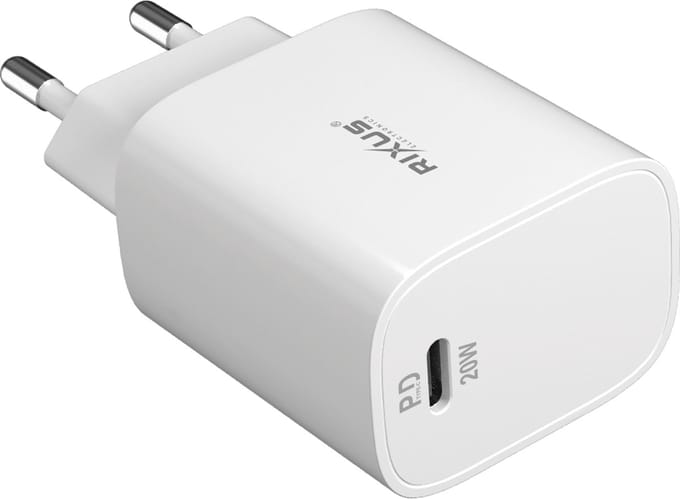 Rixus - Snellader USB -C 20W WIt - Geschikt voor USB -C - 20W - Telefoon Adapters - Telefoon Oplader